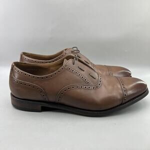 Meermin Mallorca Cap Toe Shoes Men Size 13 US, 12 UK Brown Brogue Leather Oxford